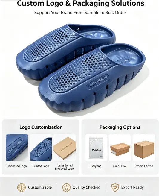 Mens EVA Breathable Clogs Summer Slippers Packaging